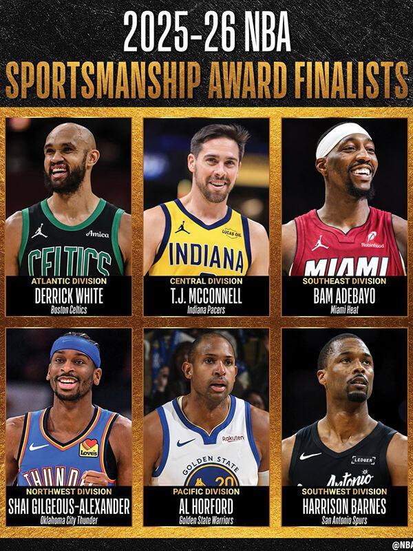 九游电脑版下载-NBA官宣体育道德风尚奖候选名单：亚历山大&amp;amp;阿德巴约领衔